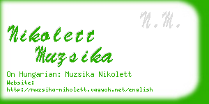 nikolett muzsika business card